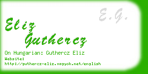 eliz guthercz business card
